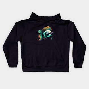 COOL BETTA FISH WITH SUNGLASSES Kids Hoodie